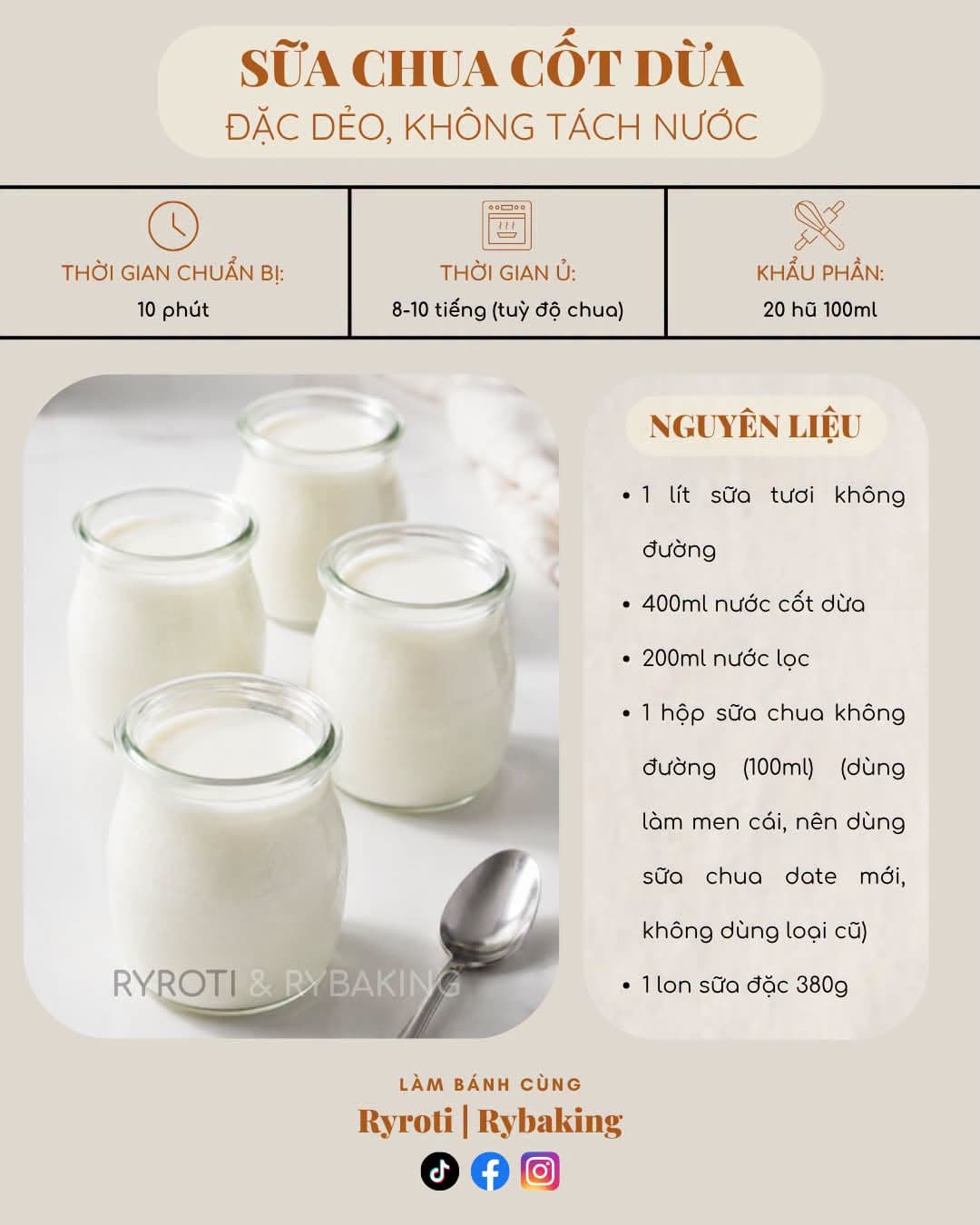 SỮA CHUA CỐT DỪA MỊN BÉO, KHÔNG TÁCH NƯỚC